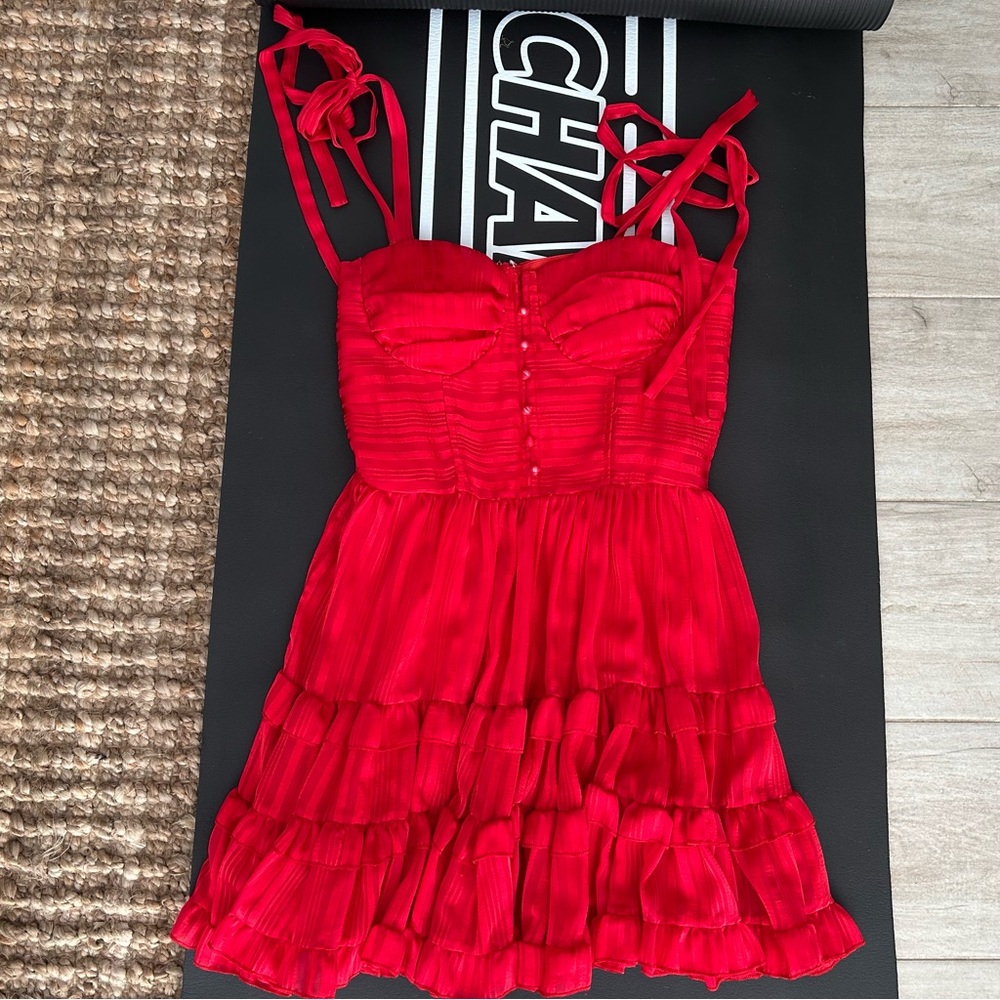 Cider Vibrant Red Mini Dress